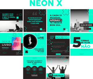Template Canva Neon X